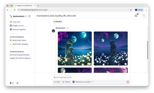 Interface do chat BestContent